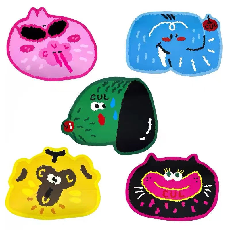 Cartoon Cat Rug丨Faux Cashmere Carpet