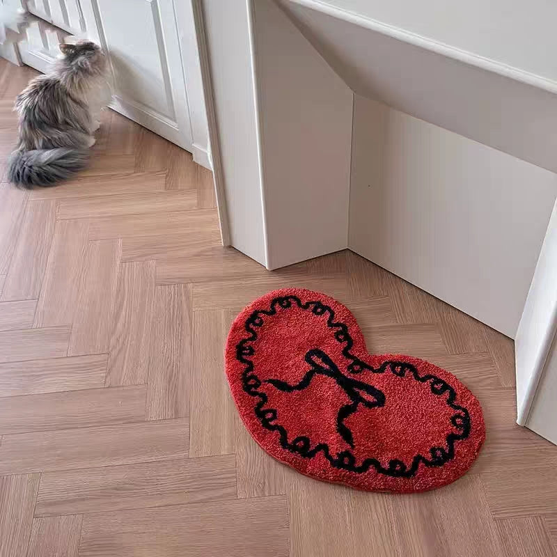 Bowknot Heart Rugs丨Faux Cashmere Carpet
