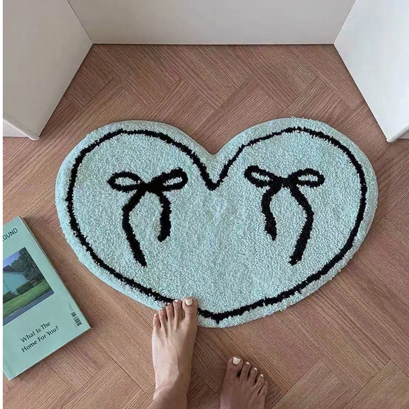 Bowknot Heart Rugs丨Faux Cashmere Carpet