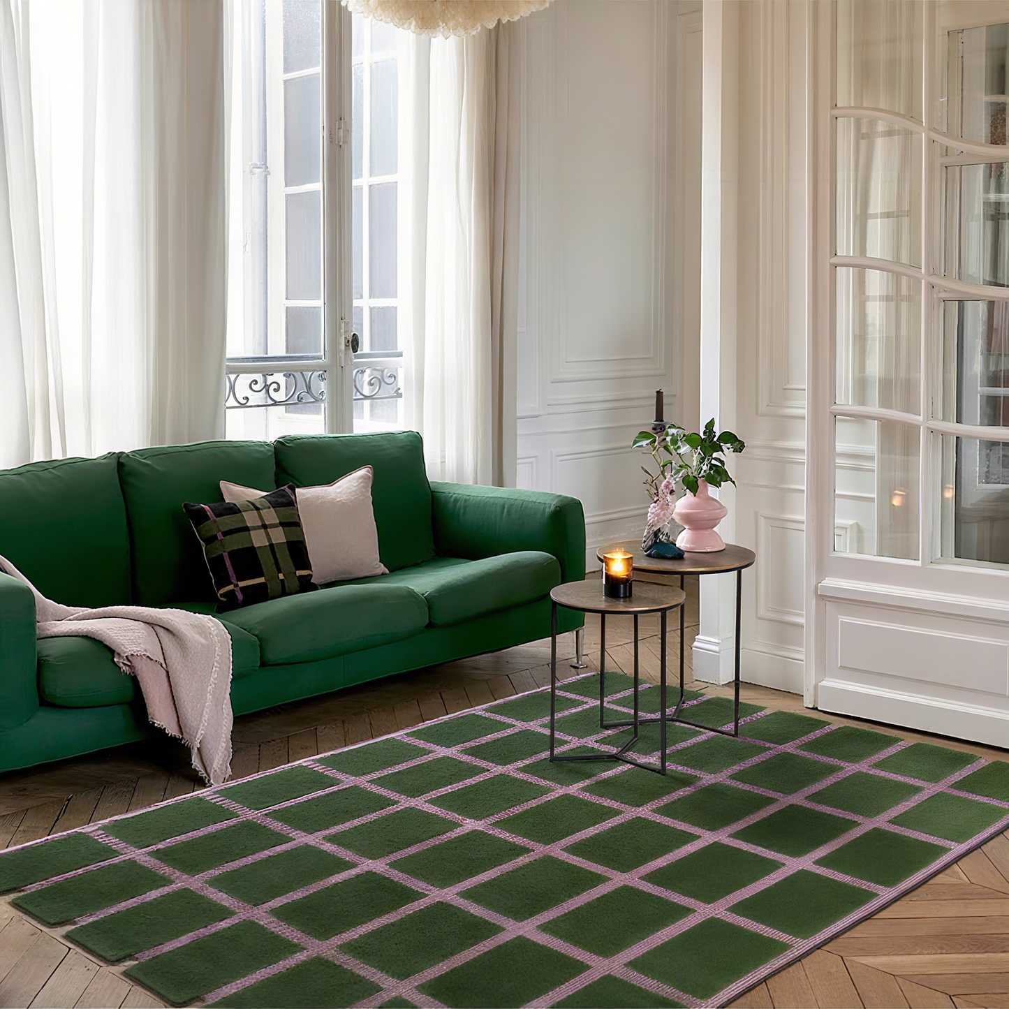 Grid Pattern Rugs丨Faux Cashmere Carpet