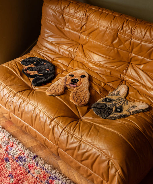 Dachshund Head Rug丨Faux Cashmere Carpet