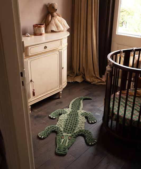 Dark Green Crocodile丨Faux Cashmere Carpet