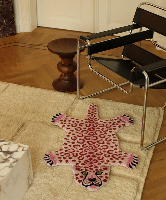 Pink spotted leopard丨Faux Cashmere Carpet