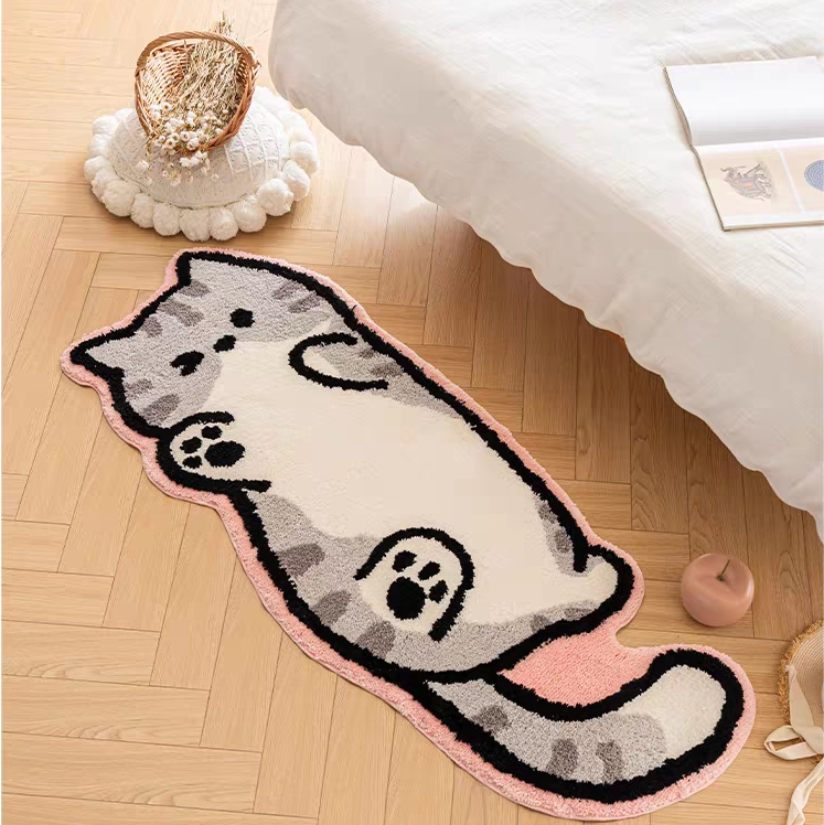 Playful Cat Rug丨Faux Cashmere Carpet