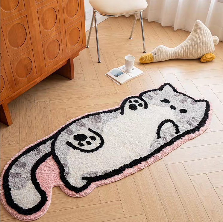 Playful Cat Rug丨Faux Cashmere Carpet