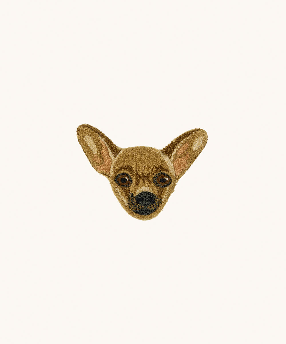 Chihuahua Dog Head Rug丨Faux Cashmere Carpet