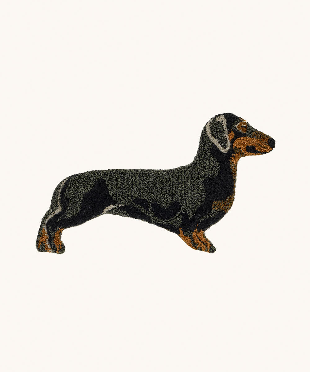 Brown Black Sausage Dog丨Faux Cashmere Carpet