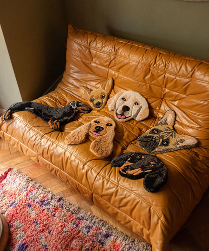 Dachshund Head Rug丨Faux Cashmere Carpet