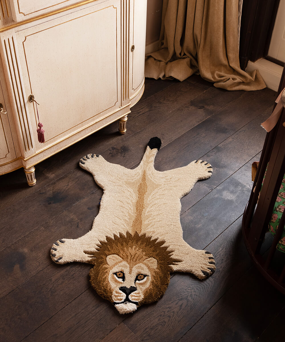 Moody Lion Rug丨Faux Cashmere Carpet