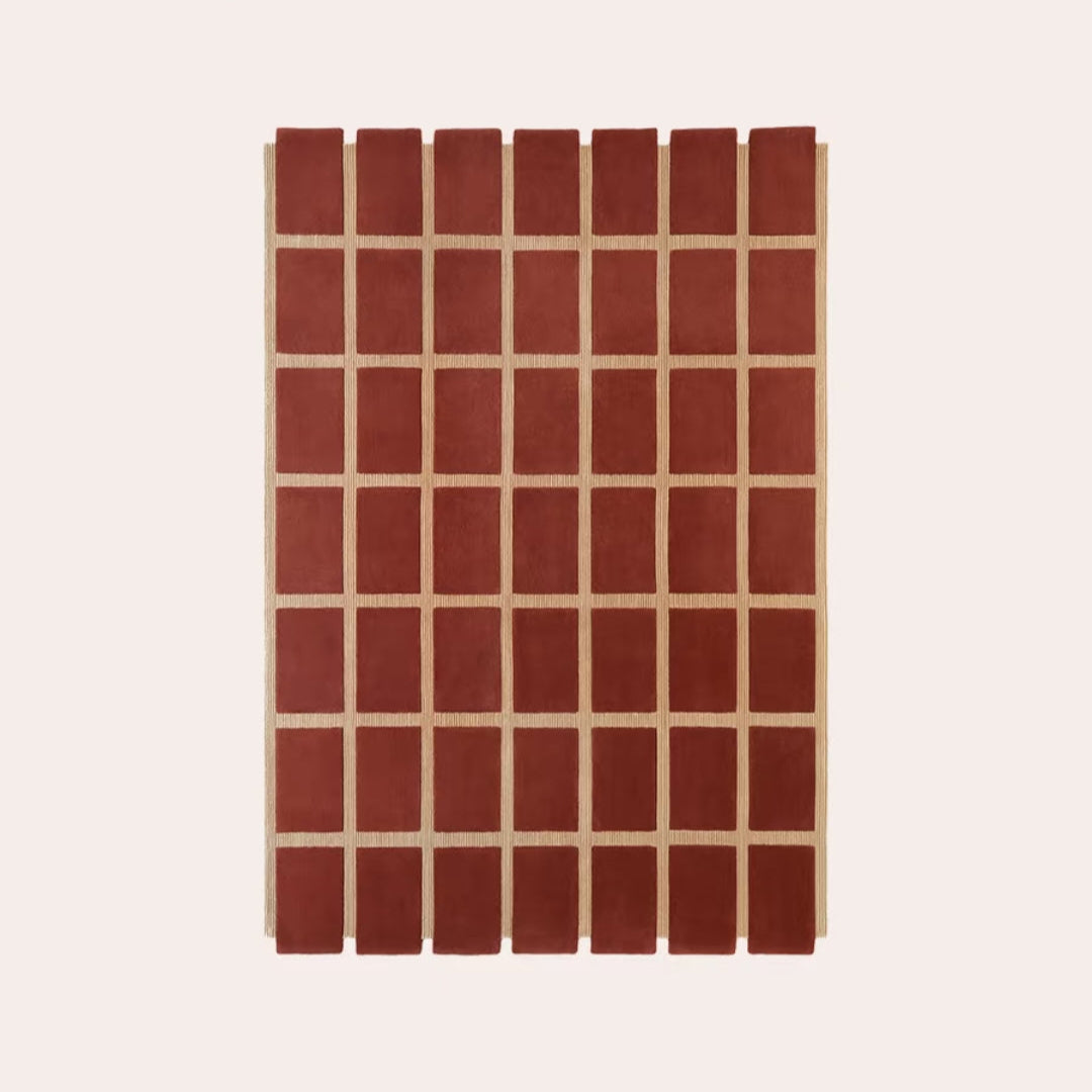 Grid Pattern Rugs丨Faux Cashmere Carpet
