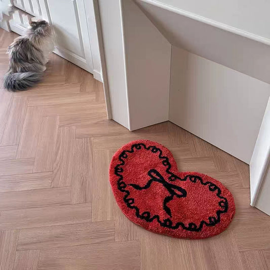 Bowknot Heart Rugs丨Faux Cashmere Carpet
