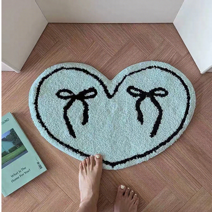 Bowknot Heart Rugs丨Faux Cashmere Carpet