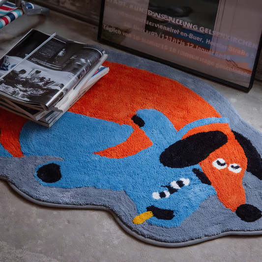 Dog Hugging Bear丨Faux Cashmere Carpet
