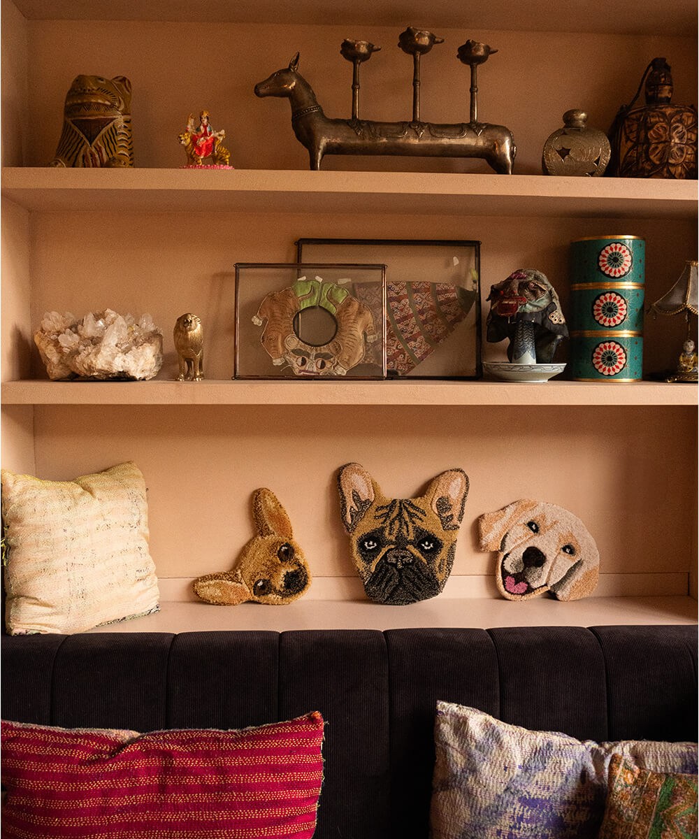 French Bulldog Head Rug丨Faux Cashmere Carpet