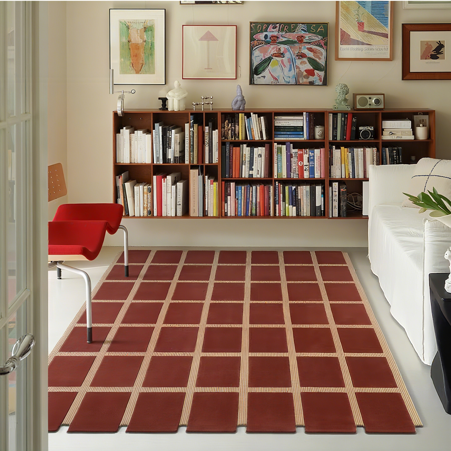 Grid Pattern Rugs丨Faux Cashmere Carpet