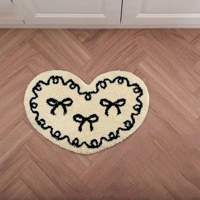 Bowknot Heart Rugs丨Faux Cashmere Carpet