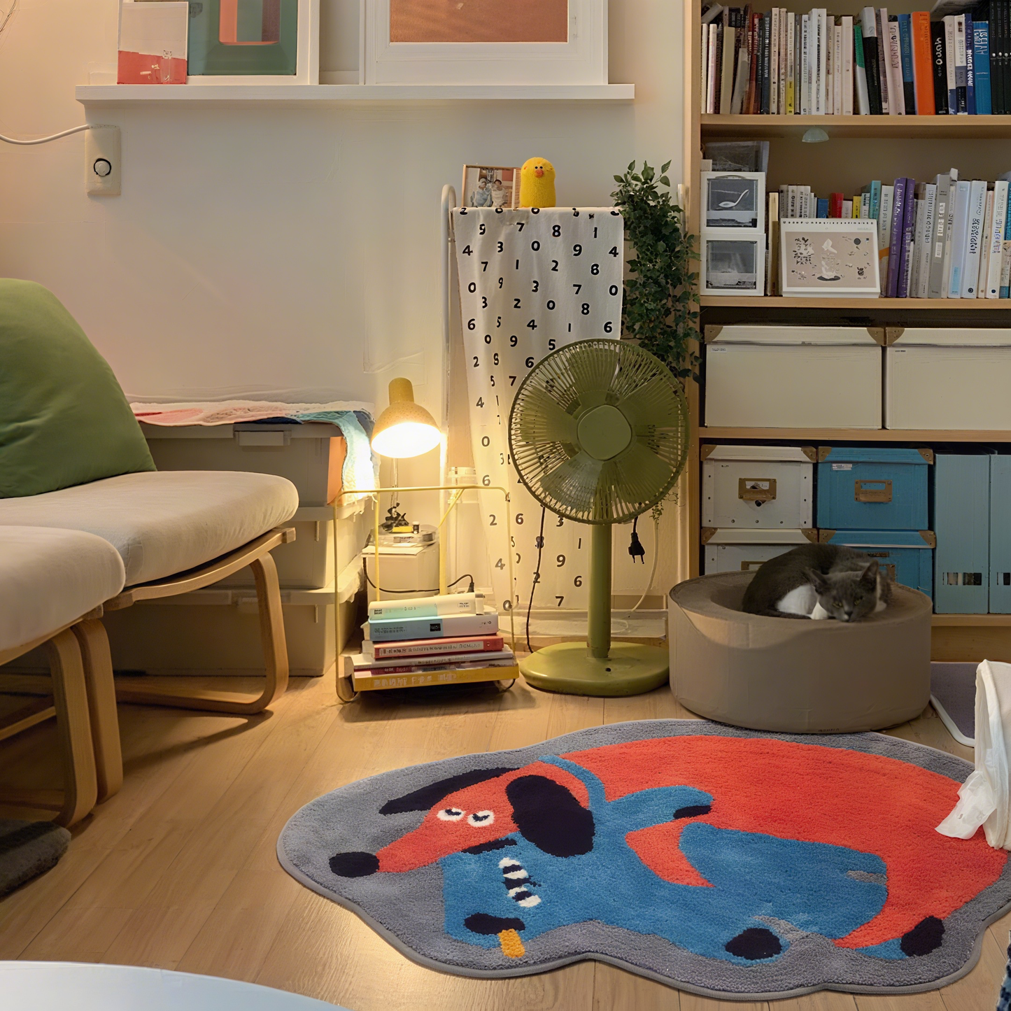 Dog Hugging Bear丨Faux Cashmere Carpet