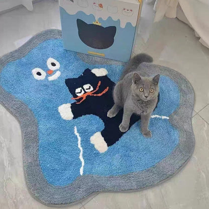 Bear Hugging Cat丨Faux Cashmere Carpet