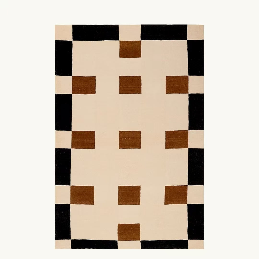 Square Pattern Block Mat丨Faux Cashmere Carpet