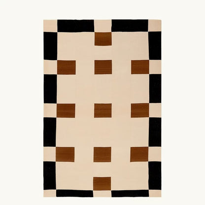 Square Pattern Block Mat丨Faux Cashmere Carpet