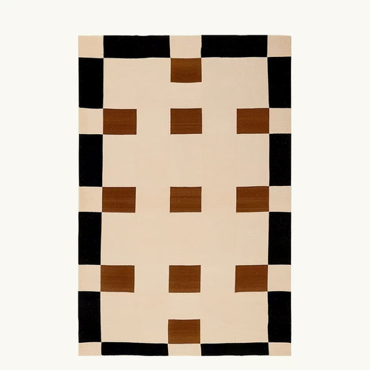 Square Pattern Block Mat丨Faux Cashmere Carpet