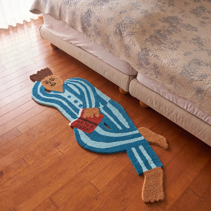 Man lying on carpet丨Faux Cashmere Carpet