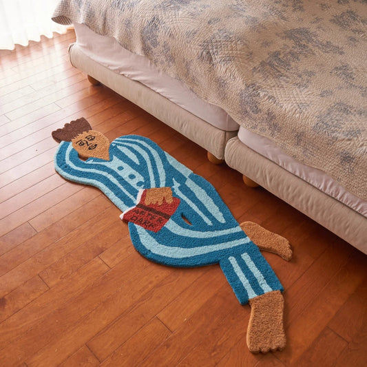 Man lying on carpet丨Faux Cashmere Carpet