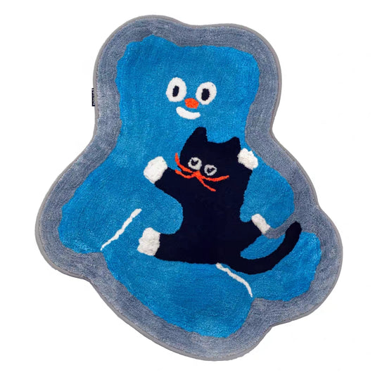 Bear Hugging Cat丨Faux Cashmere Carpet