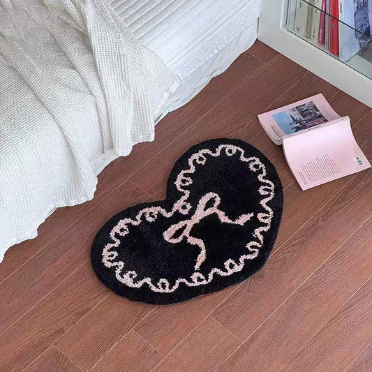 Bowknot Heart Rugs丨Faux Cashmere Carpet