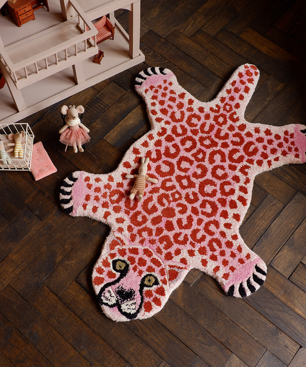 Pink spotted leopard丨Faux Cashmere Carpet