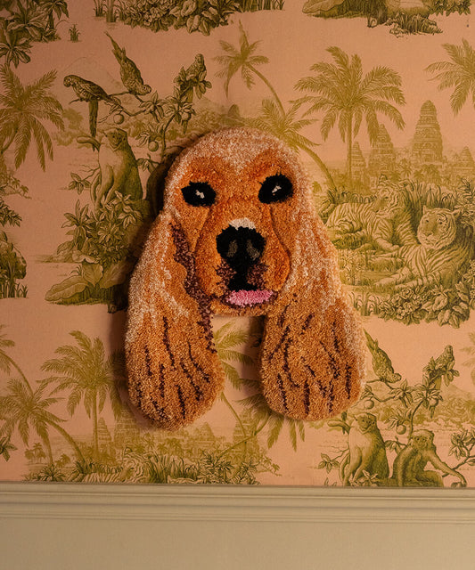 Cockers Dog Head Rug丨Faux Cashmere Carpet