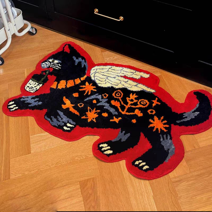 Fantasy Cat Rug丨Faux Cashmere Carpet