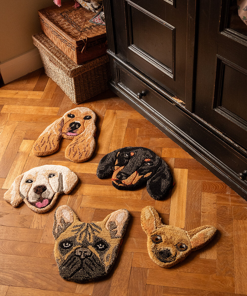 French Bulldog Head Rug丨Faux Cashmere Carpet