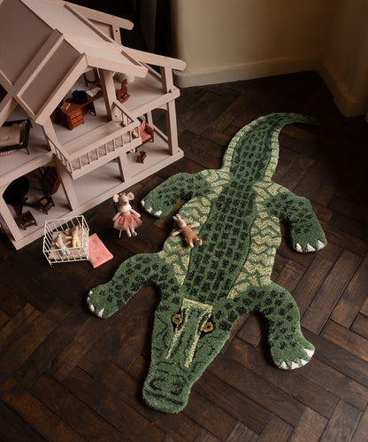 Dark Green Crocodile丨Faux Cashmere Carpet