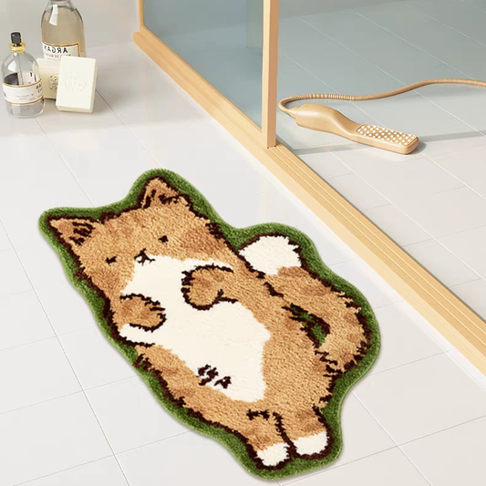 Artistic Slumbering Cat丨Faux Cashmere Carpet