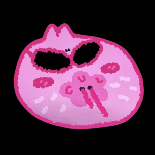 Pink Cartoon Rug丨Faux Cashmere Carpet