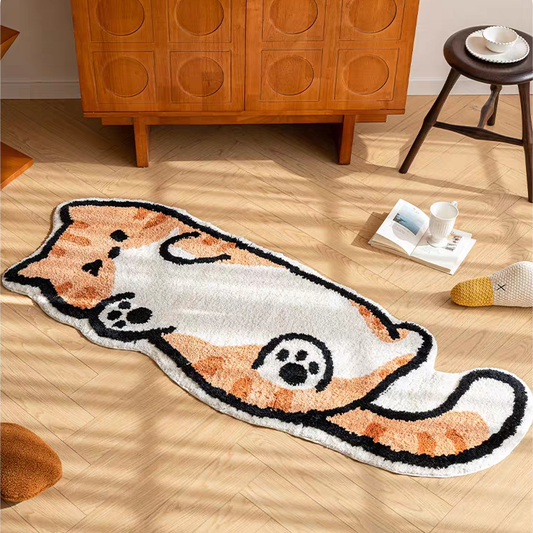 Playful Cat Rug丨Faux Cashmere Carpet
