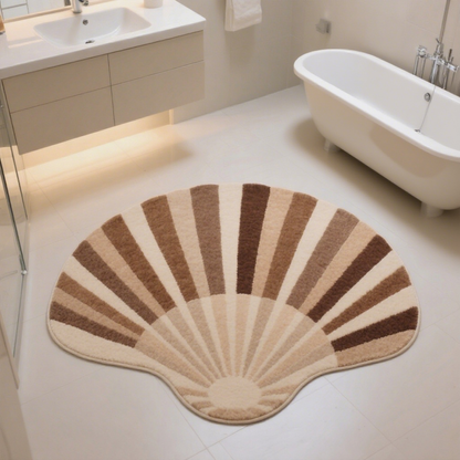 Brown Fan - Shaped Radiance丨Faux Cashmere Carpet
