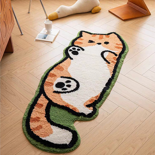 Playful Cat Rug丨Faux Cashmere Carpet