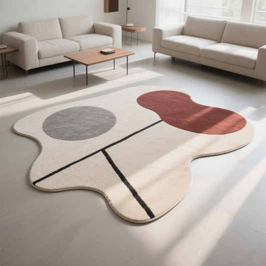 Irregular Circular Curves in Art丨Faux Cashmere Carpet
