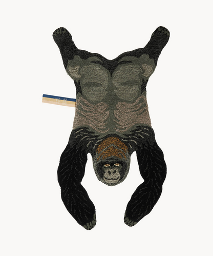 Funny Black Gorilla丨Faux Cashmere Carpet