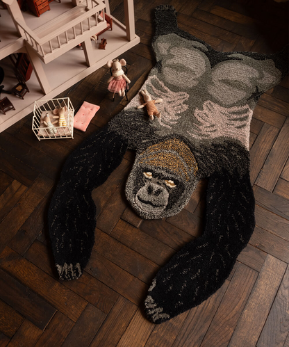 Funny Black Gorilla丨Faux Cashmere Carpet