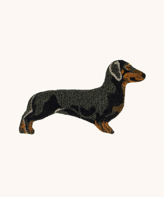 Brown Black Sausage Dog丨Faux Cashmere Carpet