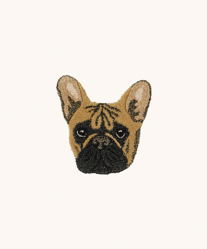 French Bulldog Head Rug丨Faux Cashmere Carpet