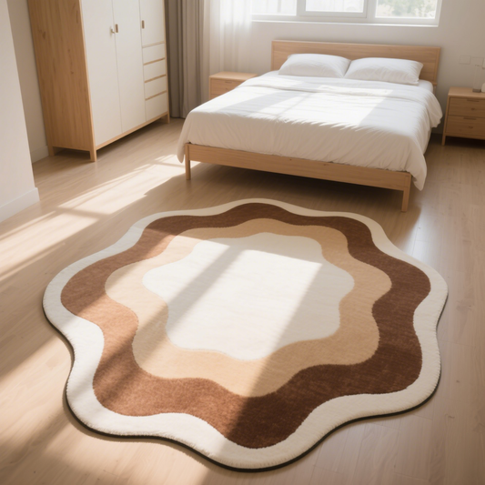 Brown Water Ripples丨Faux Cashmere Carpet