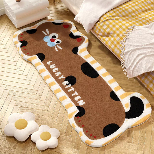 Striped multicolored cat 丨Faux Cashmere Carpet